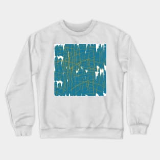 abstract turquoise and yellow lines Crewneck Sweatshirt